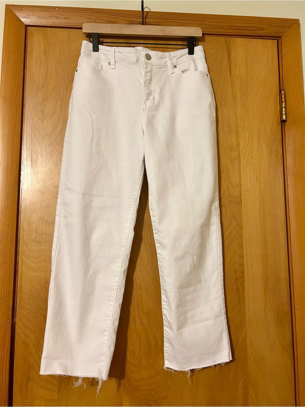 d. jeans White Cropped Straight-Leg Women's Jeans